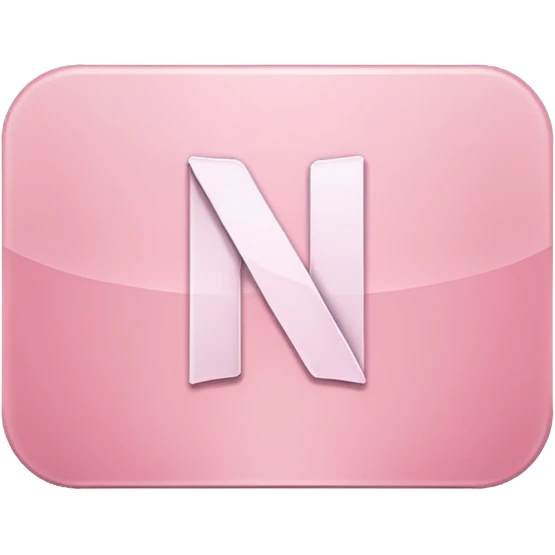 Netflix aesthetic "N" logo in pastel pink emoji