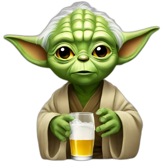 Yoda drink beer emoji