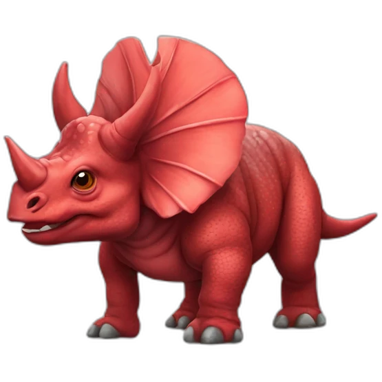 Tricératops rouge emoji