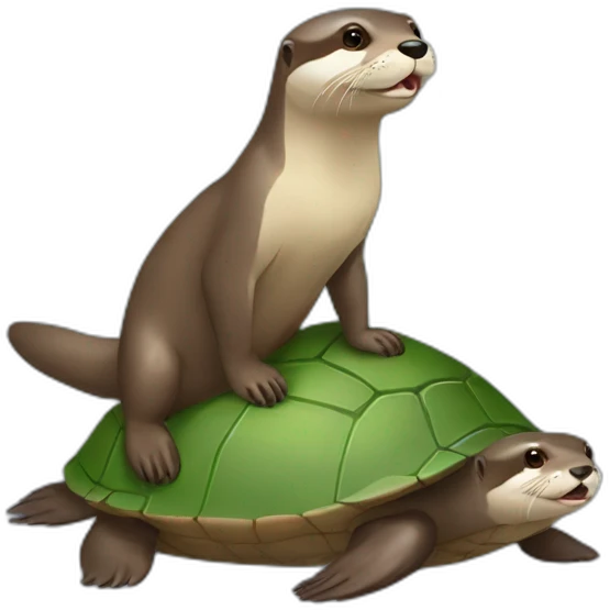 Loutre sur tortue emoji