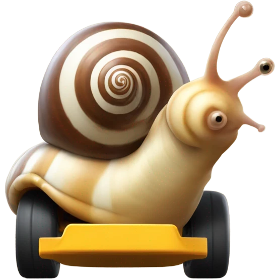 Snail driving a go kart emoji