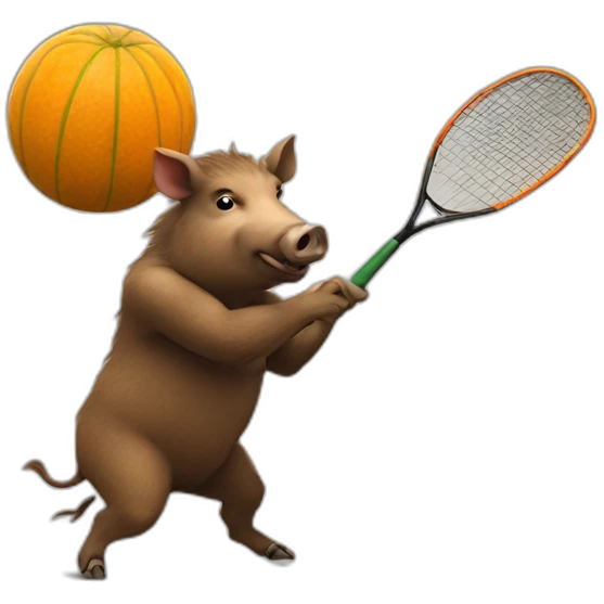boar playing squash emoji