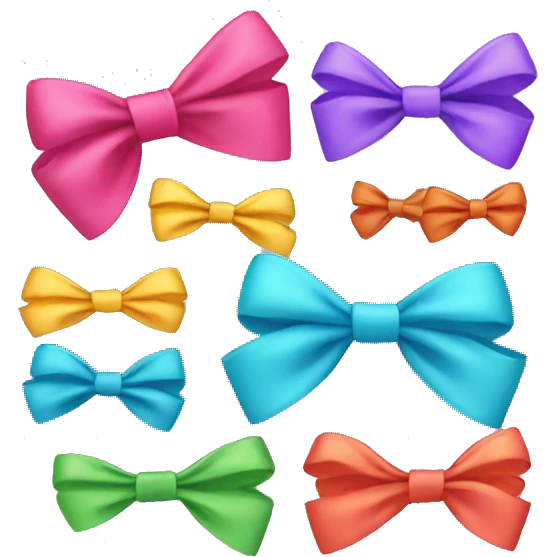 different colored bows emoji