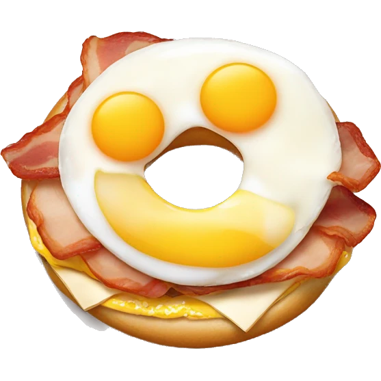 Bacon egg and cheese on an everything bagel emoji | AI Emoji Generator