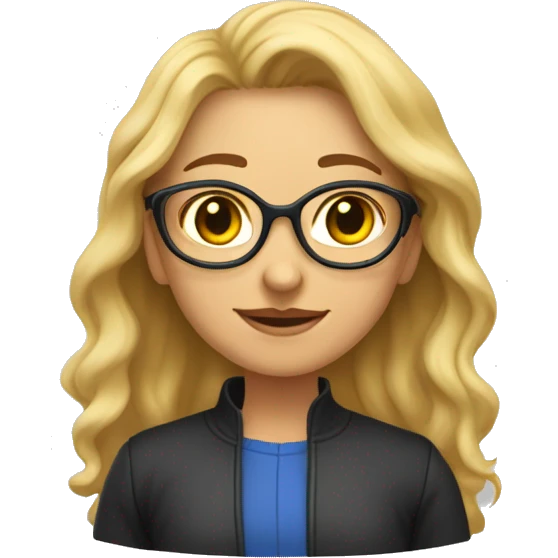 психолог женщина в очках с книгой emoji