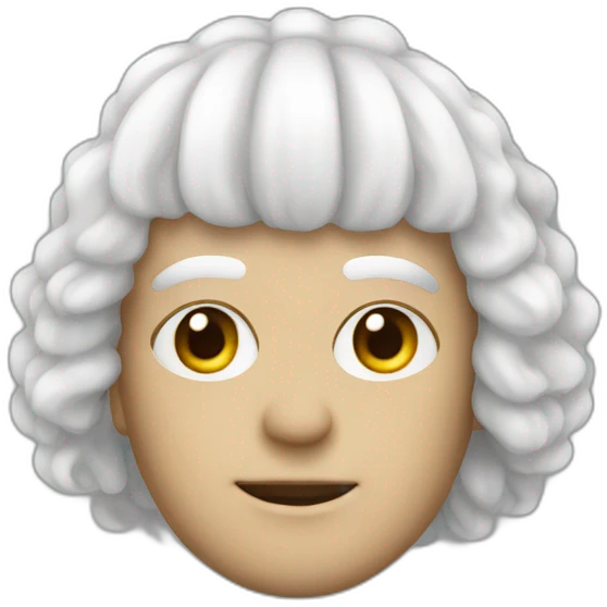 judge with white long curly wig emoji