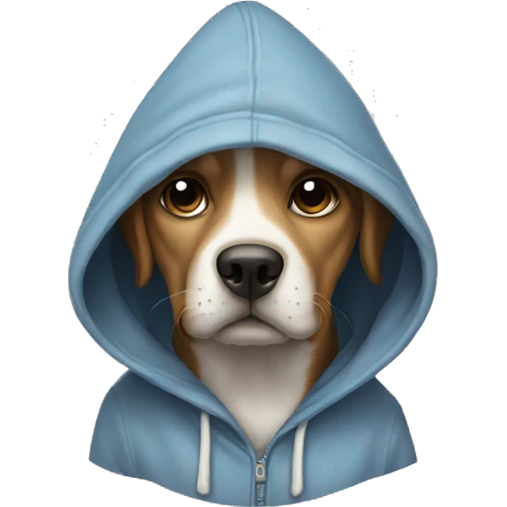 Dog wearing hoodie emoji