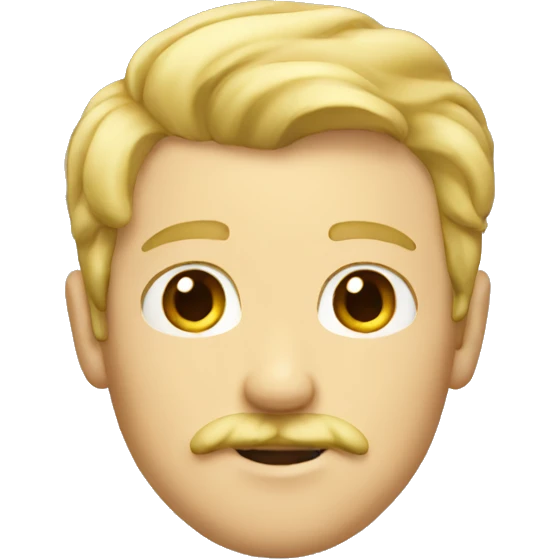 blonde guy with mustache no beard emoji