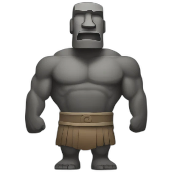 muscular moai emoji