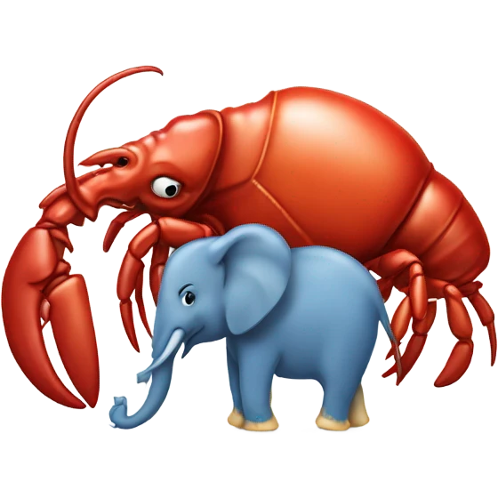 Lobster and elephant as one emoji