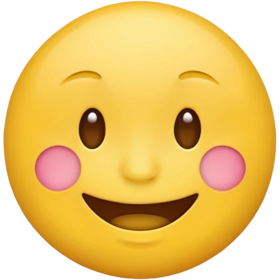 Emoji, yellow round smiling face, closed mouth emoji