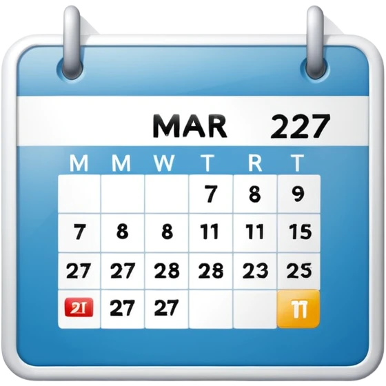 big calendar with the leters 27 MAR emoji