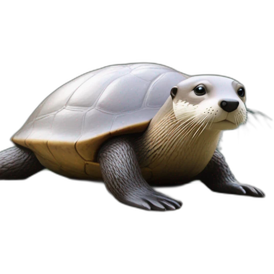 loutre sur une tortue emoji