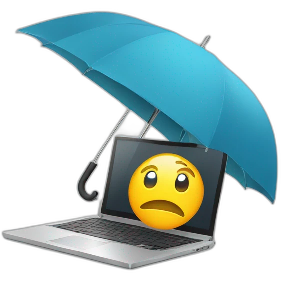 laptop with Umbrella emoji