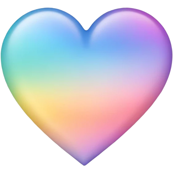 pastel colored rainbow heart emoji