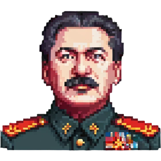 pixel art representation of Stalin emoji | AI Emoji Generator