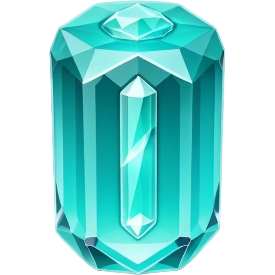 Minimal emoji of a glowing energy crystal battery, faceted shape, soft neon glow, flat vector style emoji