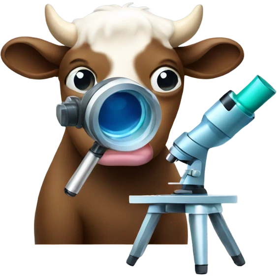 bull looking through microscope emoji