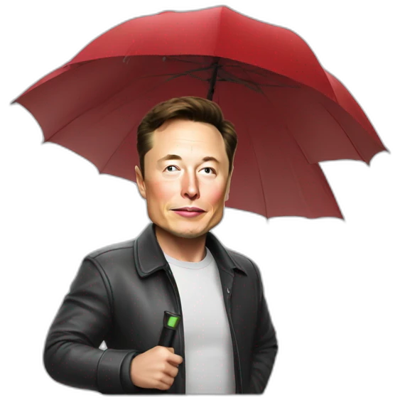 elon musk with umbrella emoji