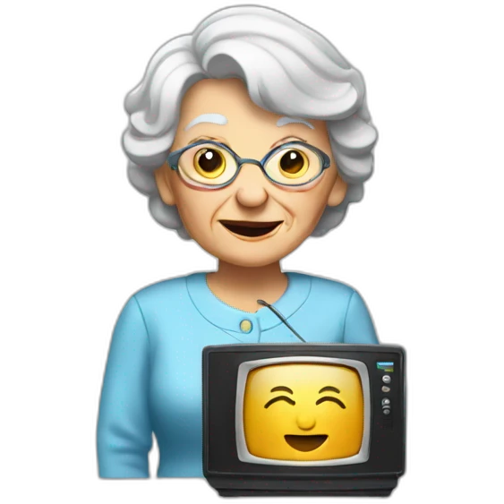 can I have an emoji of an old lady with a tv for a head emoji | AI ...