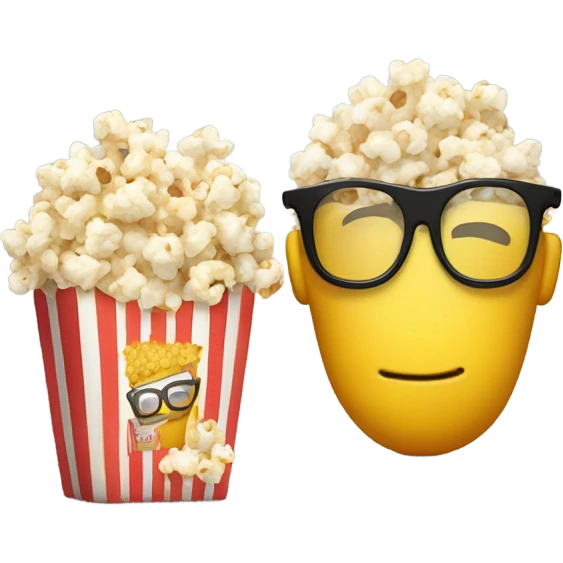 A popcorn kernel with glasses emoji