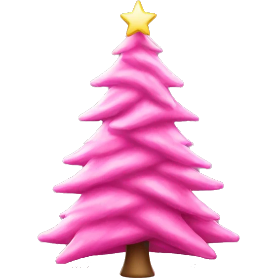 Pink Christmas tree emoji