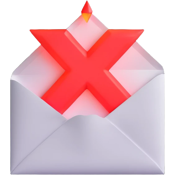 Paper with a red glowing x on top side emoji