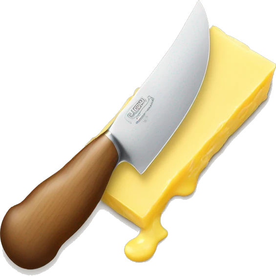 A curl of margarine on the tip of a serrated knife emoji