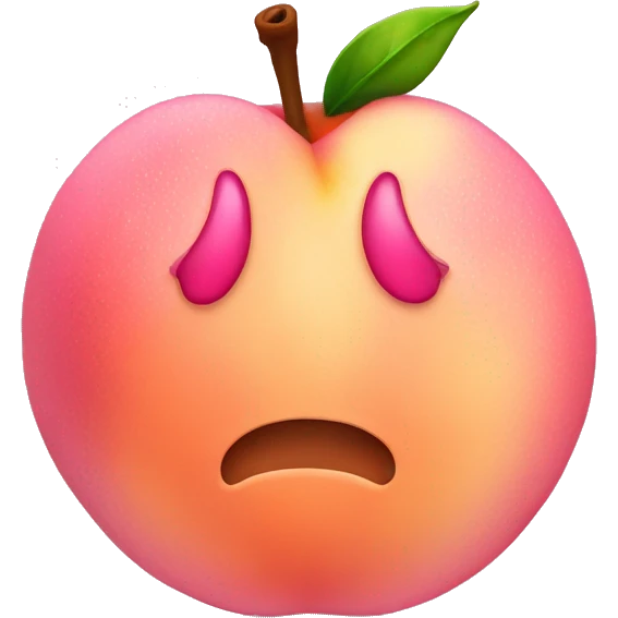 Pink peach with dewy water drops emoji