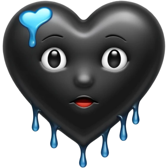 Black heart melt emoji