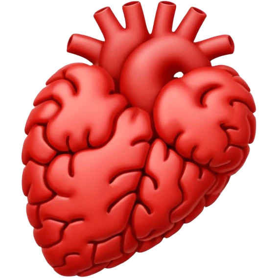 Brain and heart emoji