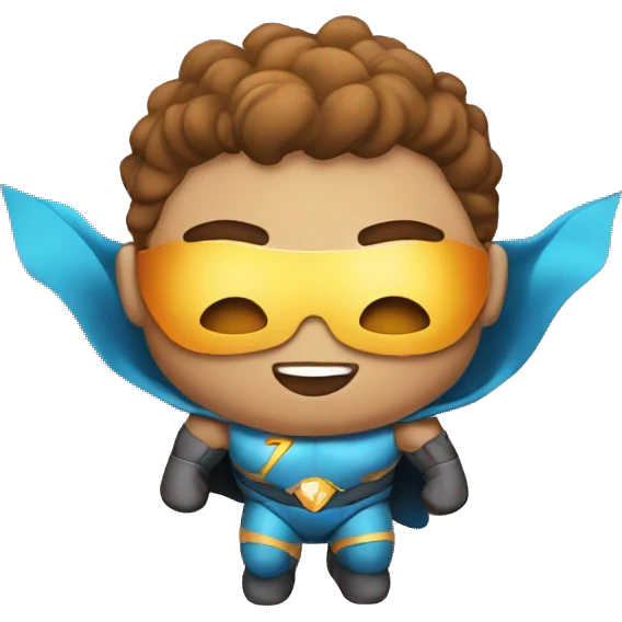 super hero with sun on chest emoji