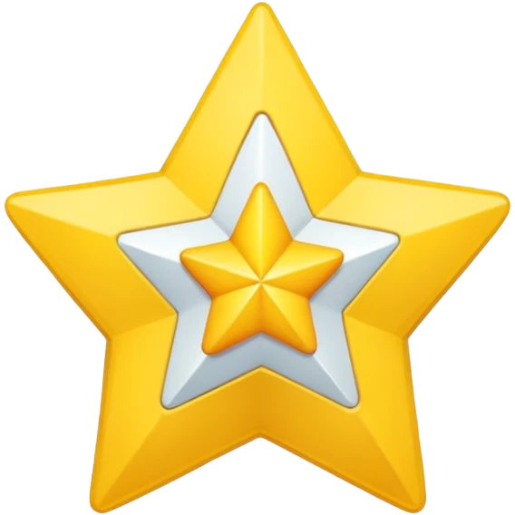 Centang berwarna putih berada di dalam bintang warma kuning sudutnya sepuluh emoji