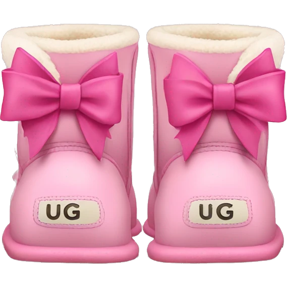 pink ugg boots with bows on the back emoji