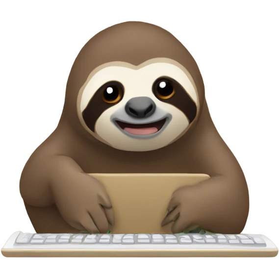 Sloth typing emoji
