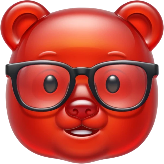 gummy bear with glassess emoji