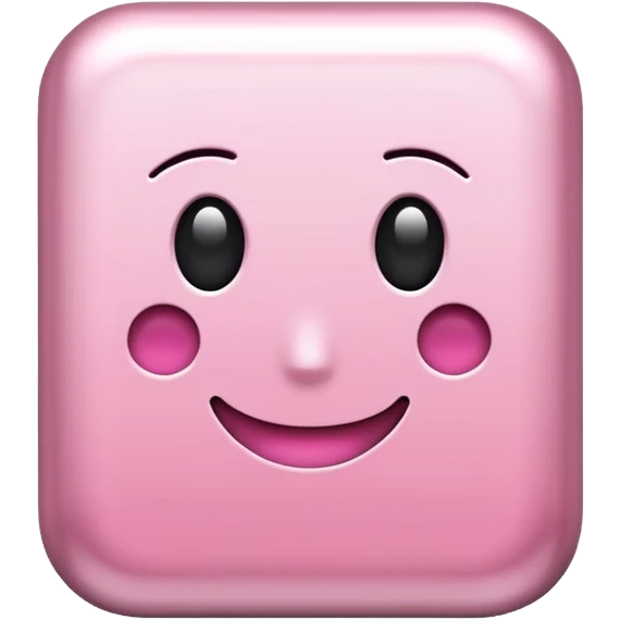metallic light pink 3d rectangle shape emoji