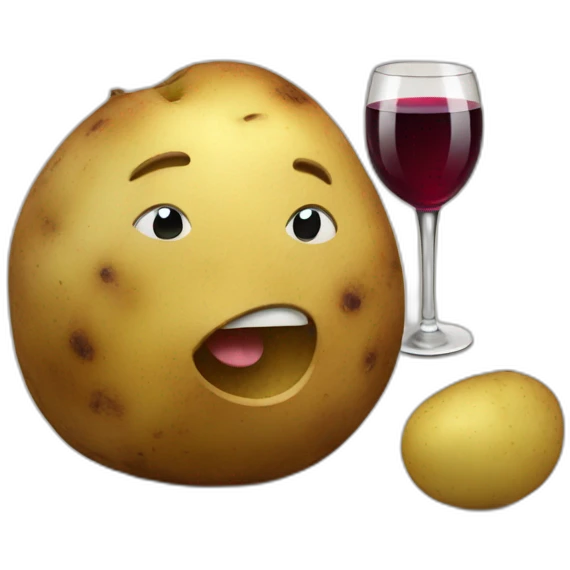 Potatoes drinking wine emoji
