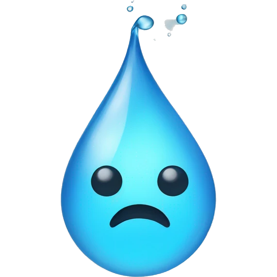 water drops with steam emoji