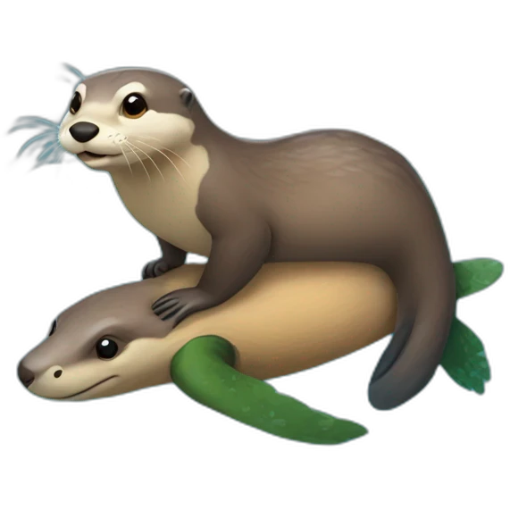 loutre sur tortue emoji