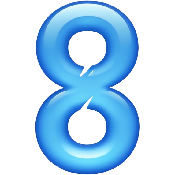 The number 67 in blue, shiny and big emoji
