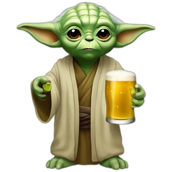 Yoda drink beer emoji