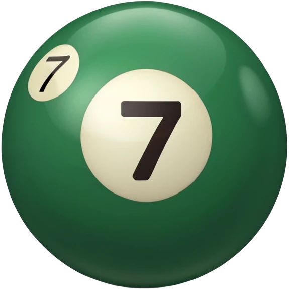 green billiard ball 7 number  emoji