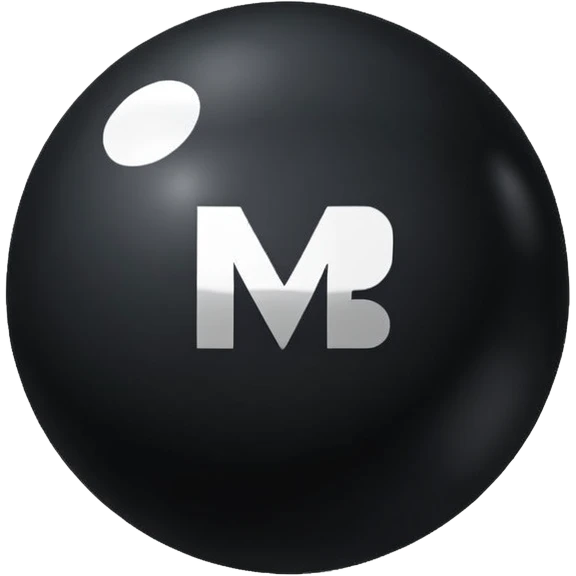 Black Ball with MB written on in the middle of it. Nothing else no holes or anything. emoji