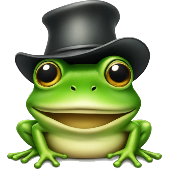 frog wearing hat emoji