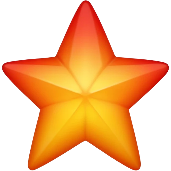 Greadiant colour oreange to yellow ball inside the red star emoji