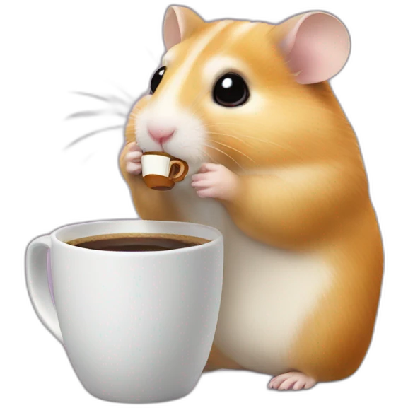 Hamster drinking coffee emoji