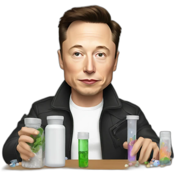 elon musk doing drugs, for educational purposes only, inclusiveness and positive, LGTBQ+ emoji