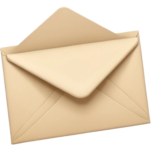 light beige envelope with shadow, volumetric effect emoji