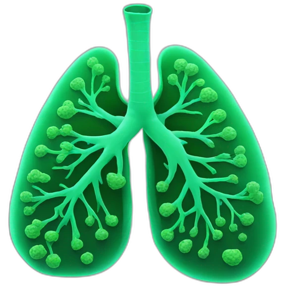 Lung With Green Little bacteria emoji | AI Emoji Generator